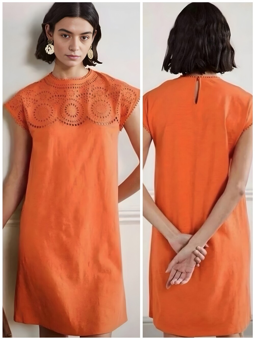 Boden Cotton Eyelet Detail Dress, 10R